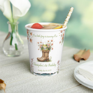 Personalised little frog Froggie 1st birthday Paper Cups