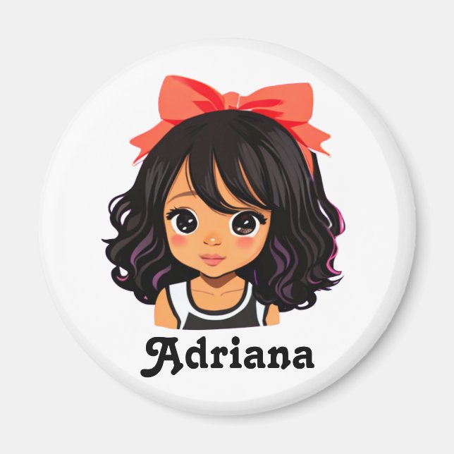 Personalised Little Girl of Colour Magnet (Front)