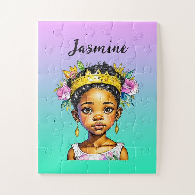 Personalised Little Girl Princess of Colour Jigsaw Puzzle (Vertical)