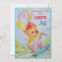 Personalised little girls birthday greeting card