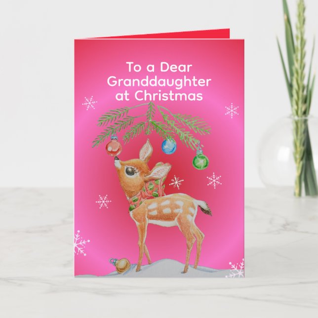 Personalised Little Girls Christmas Greeting Card (Front)