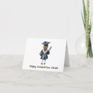 Personalised Little Girls Kindergarten Graduation Card