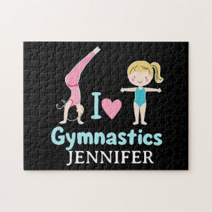 Personalised Little Gymnast Girl,I Love Gymnastics Jigsaw Puzzle