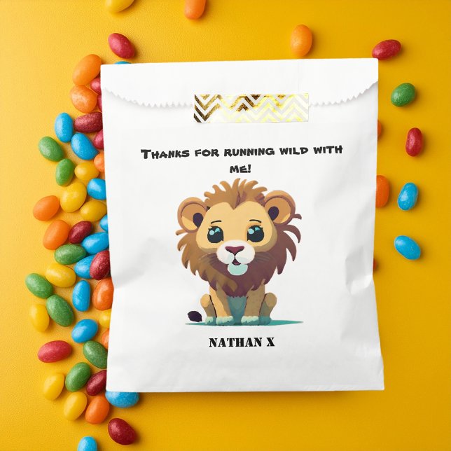 Personalised Little Lion Birthday Favour Bag (Creator Uploaded)
