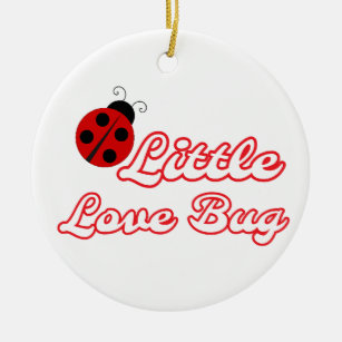 Personalised Little Love Bug Ladybug Tree Ceramic Ornament