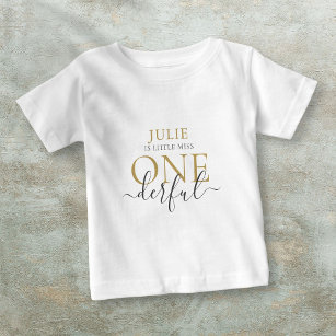 Personalised Little Miss ONEderful  Baby T-Shirt