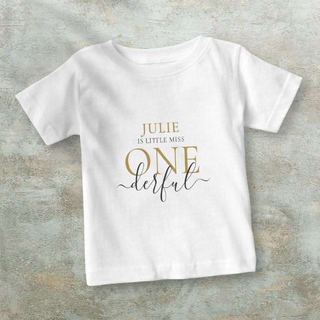Personalised Little Miss ONEderful  Baby T-Shirt (Personalized Little Miss ONEderful Baby T-Shirt)