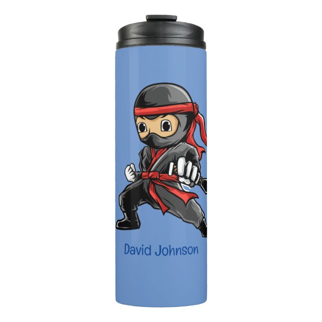 Personalised Little Ninja Warrior Thermal Tumbler (Front)
