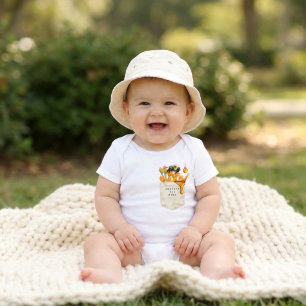 Personalised Little Pollinators Faux Pocket Bee Baby Bodysuit