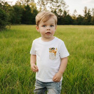 Personalised Little Pollinators Faux Pocket Bee Toddler T-Shirt