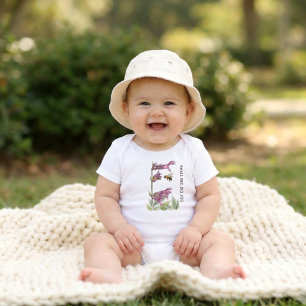 Personalised Little Pollinators Small Bee Baby Bodysuit