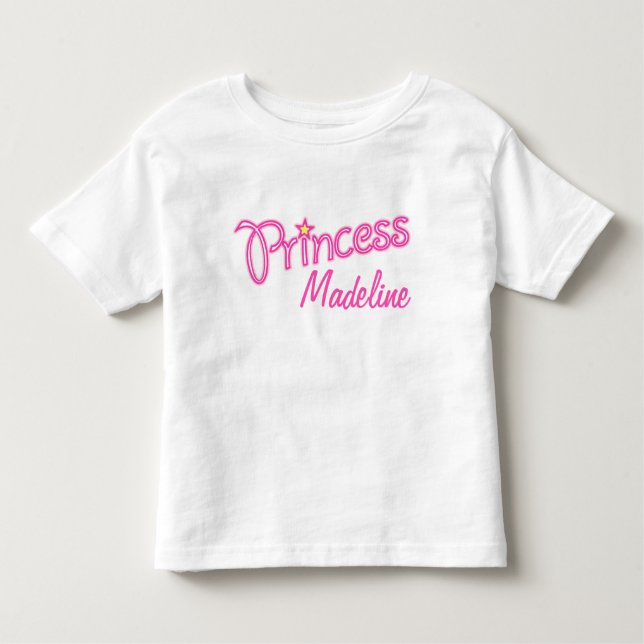 Personalised Little Princess graphic text girls Toddler T-Shirt (Front)