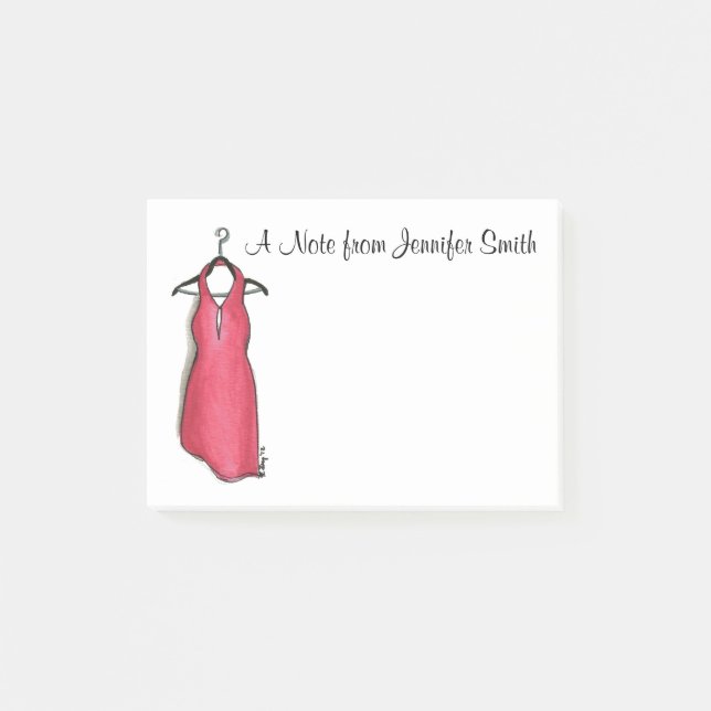 Personalised Little Red Dress Fashionista Post Its Post-it Notes (Front)