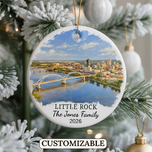 Personalised Little Rock Ornament, Custom Arkansas Ceramic Ornament