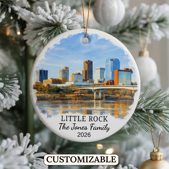 Personalised Little Rock Ornament, Custom Arkansas Ceramic Ornament (Creator Uploaded)