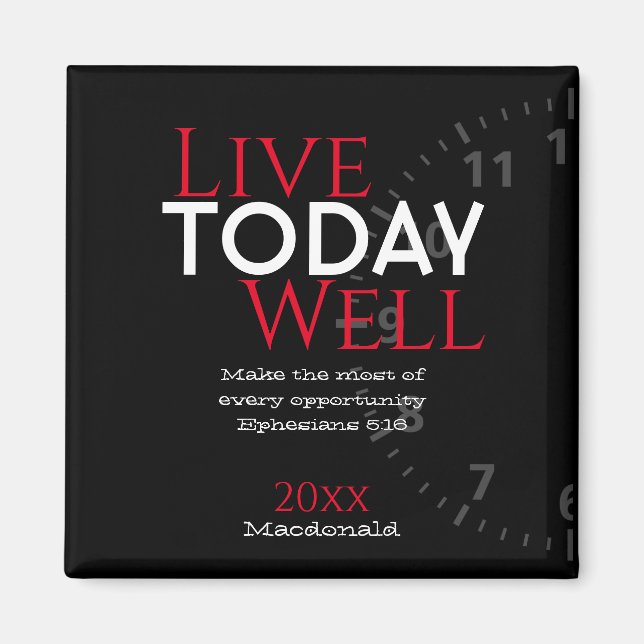 Personalised | LIVE TODAY WELL | Christian Magnet (Front)