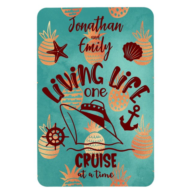 Personalised Living Life One Cruise at a Time Door Magnet (Vertical)