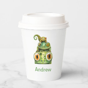 Personalised Lizard Birthday Party Paper Cups