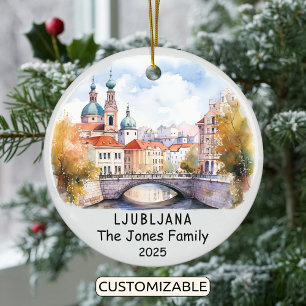 Personalised Ljubljana Ornament, Slovenia Ceramic Ornament