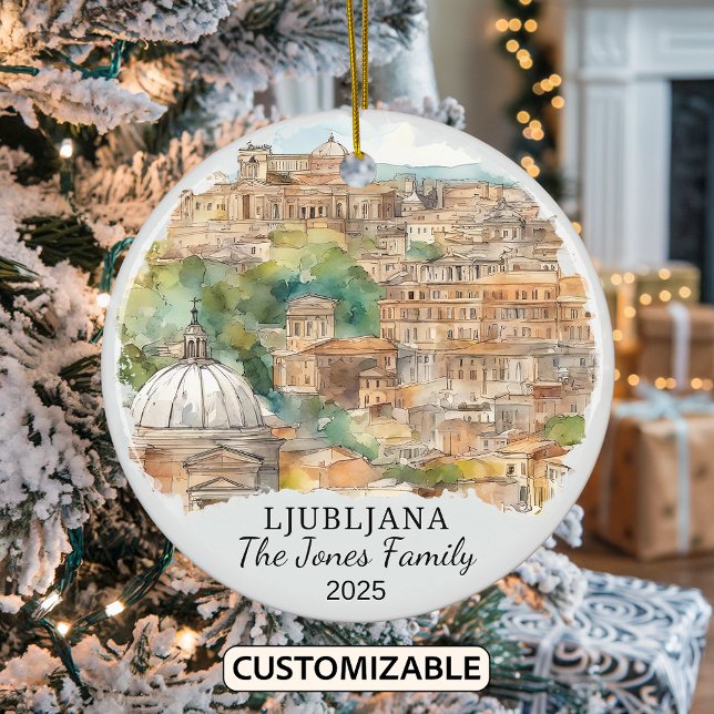 Personalised Ljubljana Ornament, Slovenia Gift Ceramic Ornament (Creator Uploaded)
