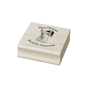 Personalised Llama Christmas Wood Art Stamp