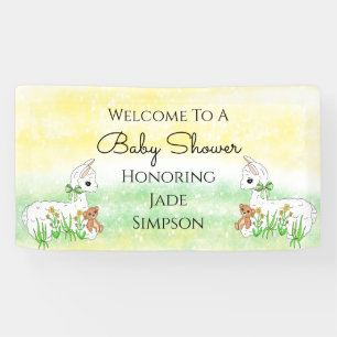 Personalised Llama Themed Baby Shower  Banner