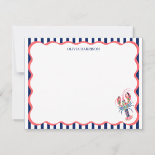 Personalised Lobster Notecards   Custom stationery