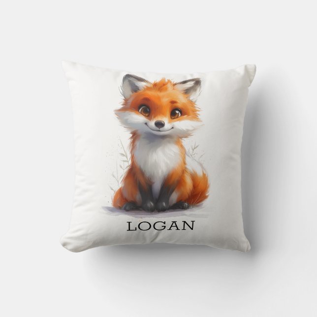 Personalised Logan Fox Cub Pillow (Front)