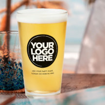 Personalised Logo and Text Beer Glasses