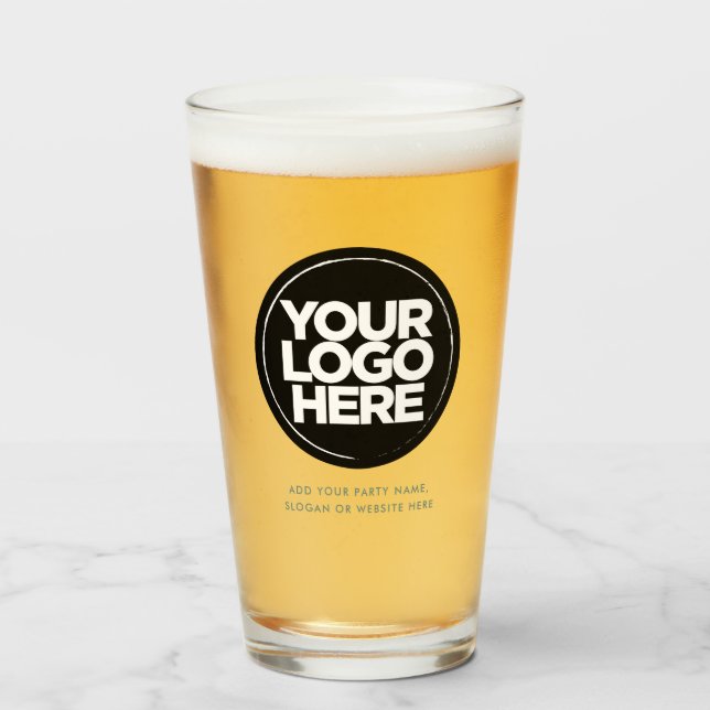 Personalised Logo and Text Beer Glasses (Front Filled)