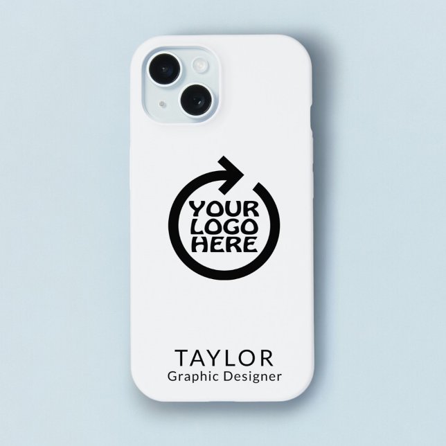Personalised Logo and Text Business iPhone 15 Case (Personalized Logo and Text Business iPhone 15 Case from Ricaso. 
Easy add own logo and text 
)