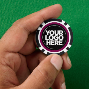 Personalised Logo and Text Cool Burgundy Red Poker Chips