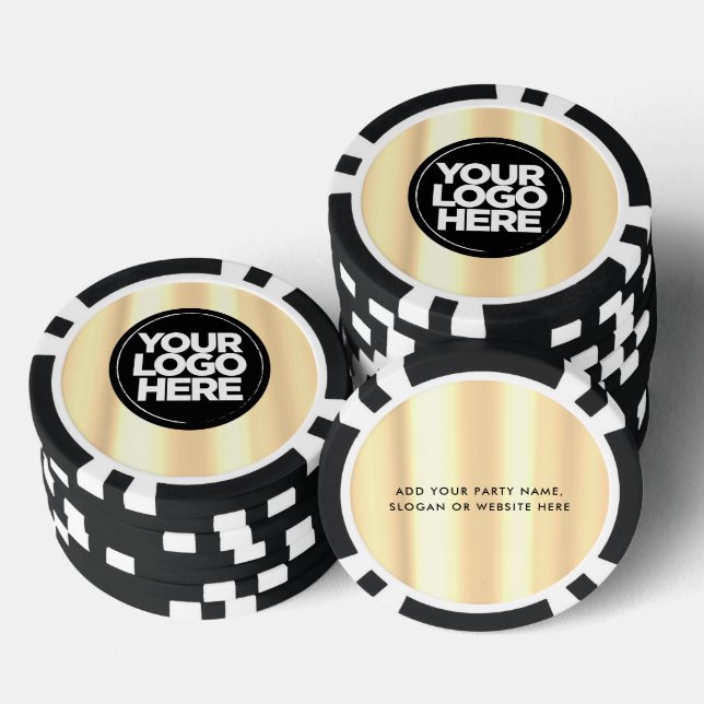 Personalised Logo and Text Cool Gold Poker Chips (Stack)