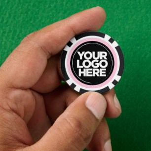 Personalised Logo and Text Cool Pastel Pink Poker Chips