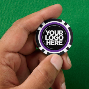 Personalised Logo and Text Cool Purple Poker Chips