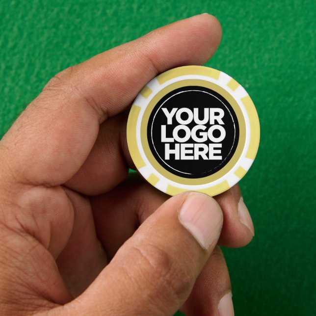 Personalised Logo and Text Cool Yellow Poker Chips (Hand)