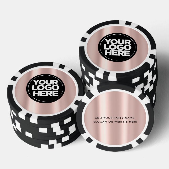 Personalised Logo and Text Cute Pink Poker Chips (Stack)