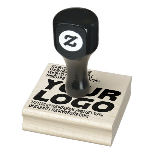 Personalised Logo and Text Promotional Rubber Stamp