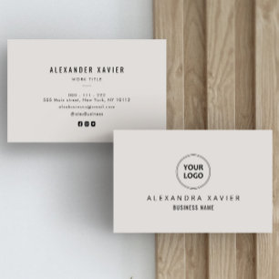personalised logo black and white business card