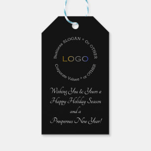 Personalised Logo Black and White Business Holiday Gift Tags