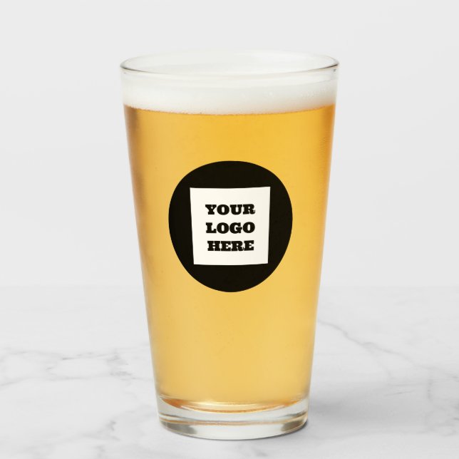 Personalised Logo Business Company Script Beer Glass (Front Filled)