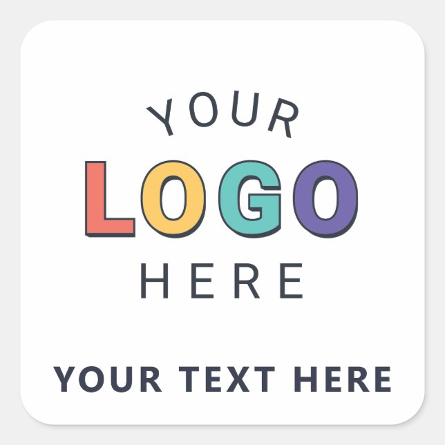 Personalised Logo Business Square Sticker (Front)