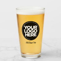 Personalised Logo, Casual Script text Beer Glasses