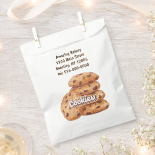 Personalised Logo Chocolate Cookies Bakery, Baker Favour Bag