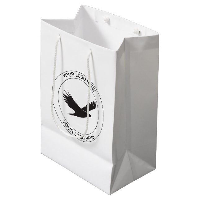 Personalised Logo Custom Business & Corporate  Medium Gift Bag (Front Angled)