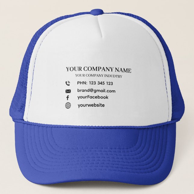 Personalised Logo Design for Company Promotions Trucker Hat (Front)