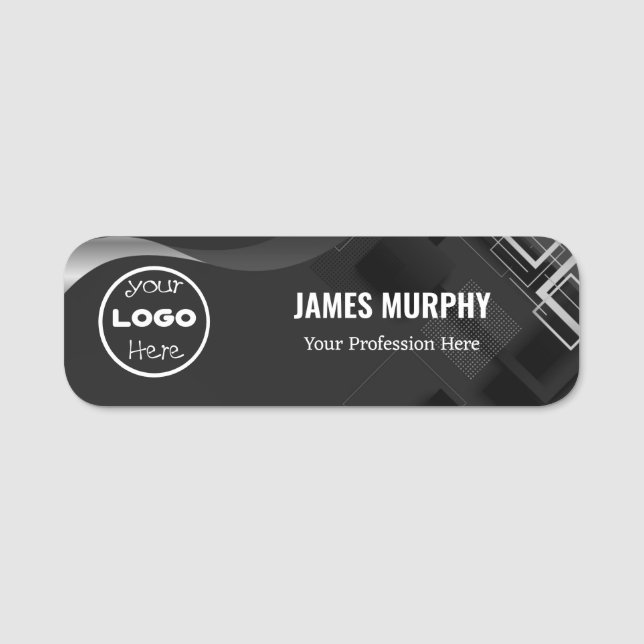 Personalised Logo Employee Magnetic Or Safety Pin  Name Tag (Front)
