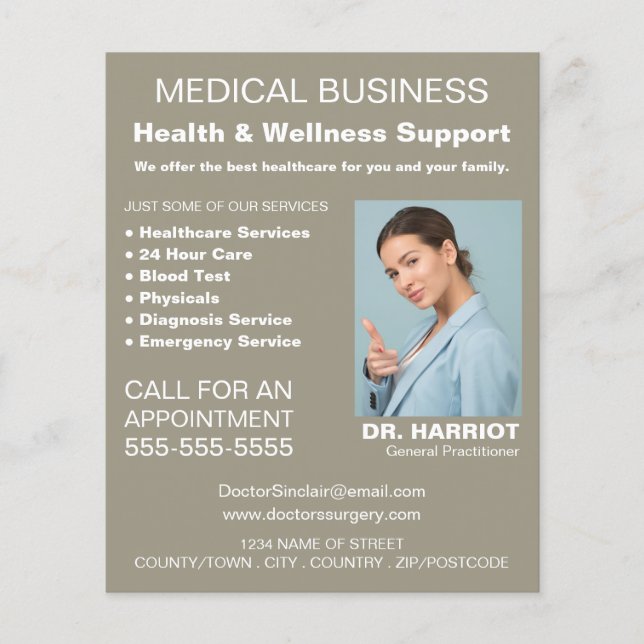 Personalised Logo, General Practitioner, Nurse Flyer (Front)