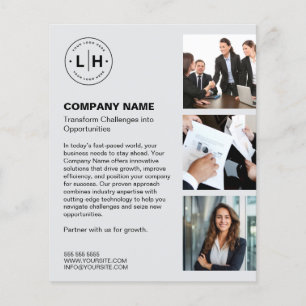 Personalised Logo Photo Modern Light Grey Business Flyer