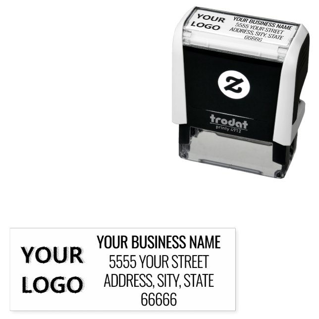 Personalised Logo Photo Name Return Address Stamp (In Situ)